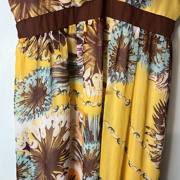 Mlle Gabrielle Sundress XL Yellow Floral  Boho Adjustable Padded - Picture 3 of 10